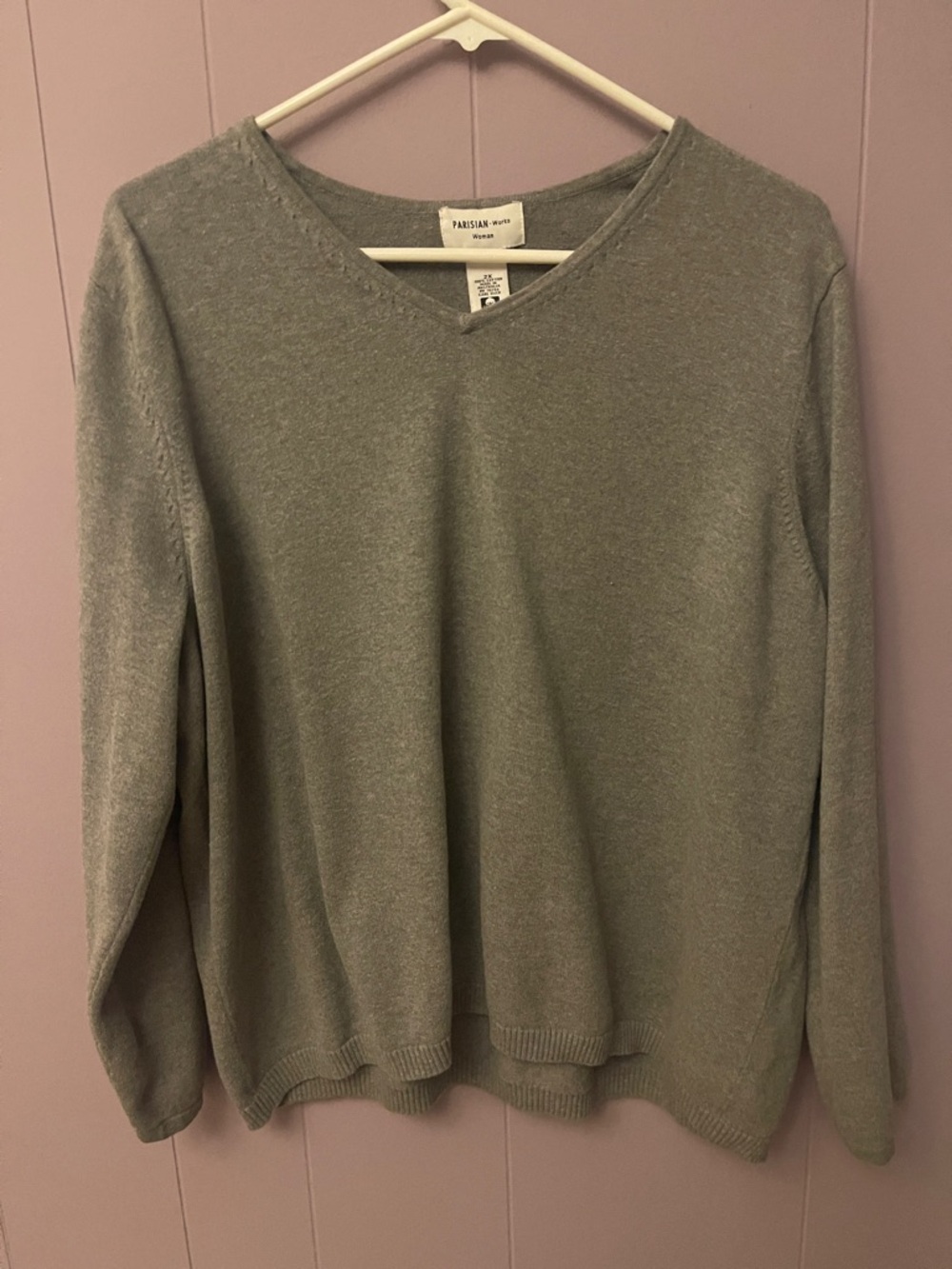 Parisian Works Soft Gray Crewneck Cotton Top